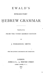 Ewald's Introductory Hebrew Grammar
