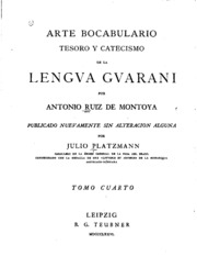 Arte, Bocabulario, Tesoro y Catecismo de la lengva gvarani