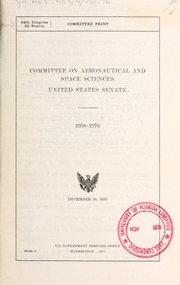 Committee On Aeronautical And Space Sciences, United States Senate, 1958-1976