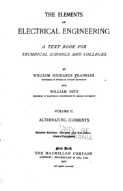 The Elements Of Electrical Engineering; A Text Book For Technical Schools And Colleges