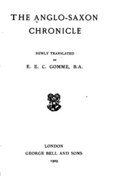 The Anglo-saxon Chronicle;