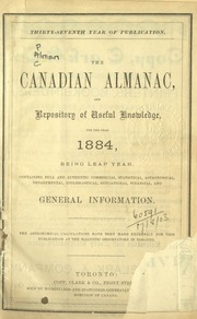 The Canadian Almanac And Directory 1884