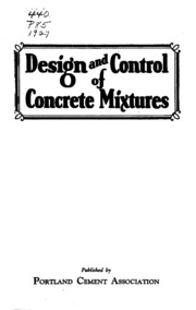 Design And Control Of Concrete Mixtures