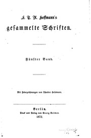 E.t.a. Hoffmann's Gesammelte Schriften