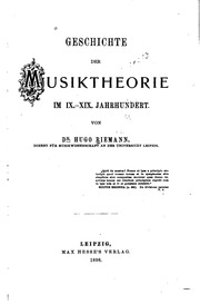 Geschichte Der Musiktheorie Im Ix.-xix. Jahrhundert