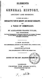 Elements Of General History. Ed. By B. Turner