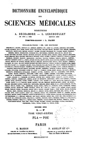 Dictionnaire encyclopédique des sciences médicales, publie sous la direction de MM. les docteurs RaigeDelorme et A. Dechambre