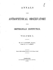 Annals Of The Astrophysical Observatory Of The Smithsonian Institution