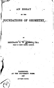 An Essay On The Foundations Of Geometry