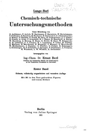Chemisch-technische Untersuchungsmethoden