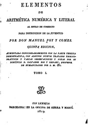 Elementos de aritmética numérica y literal al estilo de comercio para instruccion de la juventud