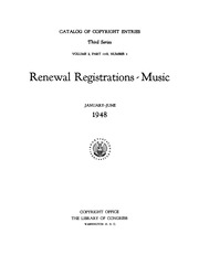 Catalog Of Copyright Entries Series 3 Vol.2 Part 14b Nos.1-2 (jan.-dec. 1948)