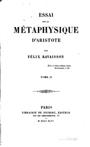 Essai sur la Métaphysique d'Aristote