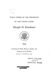 Dwight D. Eisenhower [electronic Resource] : 1954 : Containing The Public Messages, Speeches, And Statements Of The President, January 1 To December 31, 1954