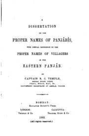 A dissertation on the proper names of Panjâbîs