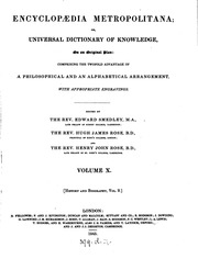 Encyclopædia metropolitana : or, Universal dictionary of knowledge