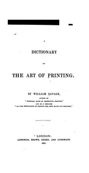 A Dictionary Of The Art Of Printing
