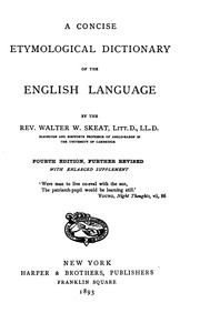 A Concise Etymological Dictionary Of The English Language