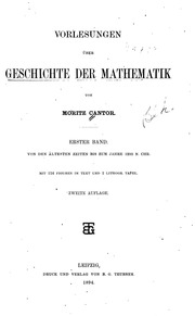 Vorlesungen über geschichte der mathematik