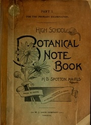 High School Botanical Note Book : Part I...