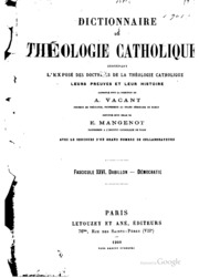 Dictionnaire de théologie catholique: contenant l'exposé des doctrines de la ...