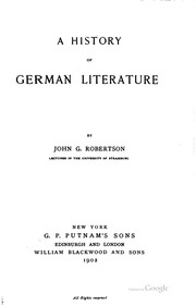 A History Of German Literature