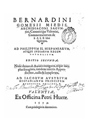 Bernardini Gomesii Miedis ... Comentariorum de sale libri quinque ...