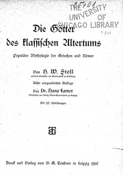 Die Götter des klassischen Altertums ; populäre Mythologie der Griechen und Römer