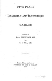 Five-place Logarithmic And Trigonometric Tables
