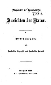 Alexander V. Humboldt's Ansichten Der Natur