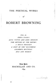 الأعمال الشعرية لروبرت براوننج (المجلد السابع عشر) ..