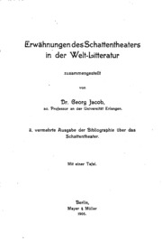 Erwähnungen des schattentheaters in der welt-litteratur