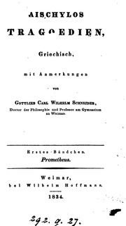 Aeschylos Tragoedien Griechisch Mit Anmerkungen