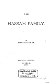 Genealogies : The Hassam Family, The Hilton Family, The Cheever Family