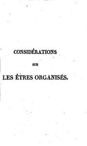 Considerations sur les êtres organisés