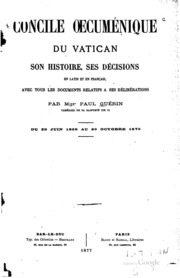 Concile oecuménique du vatican: son histoire, ses décisions, en latin et en ...