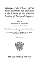 Catalogue Of The Wheeler Gift Of Books