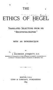 The Ethics Of Hegel: Translated Selections From His 