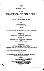 The First Lines Of The Practice Of Surgery