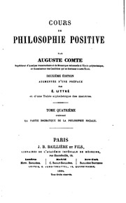 Cours De Philosophie Positive