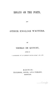 Essays On The Poets: And Other English Writers
