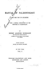 A manual of palæontology for the use of students with a general introduction on the principles of palæontology