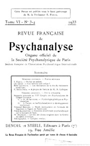 Revue Française de Psychanalyse VI. 1933 No.3/4