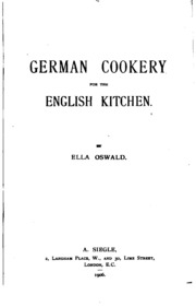 German Cookery For The English Kitchen