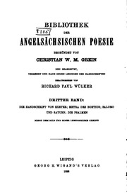 Bibliothek der angelsächsischen Poesie