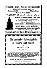 Beiträge zur Kolonialpolitik und Kolonialwirtschaft