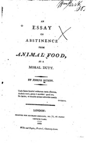 An Essay On Abstinence From Animal Food, As A Moral Duty