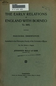 The Early Relations Of England With Borneo To 1805