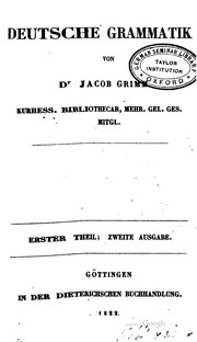 Deutsche Grammatik [...] *t. 1.*