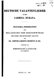 Deutsche Vagantenlieder In Den Carmina Burana ..